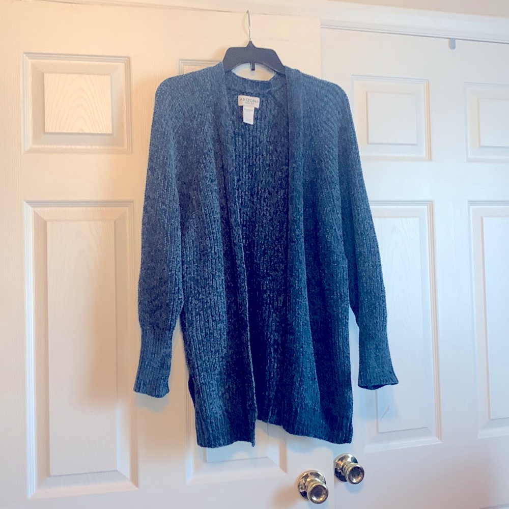 *NWT dark aqua Arizona Jean Co chenille cardigan. 100 polyester